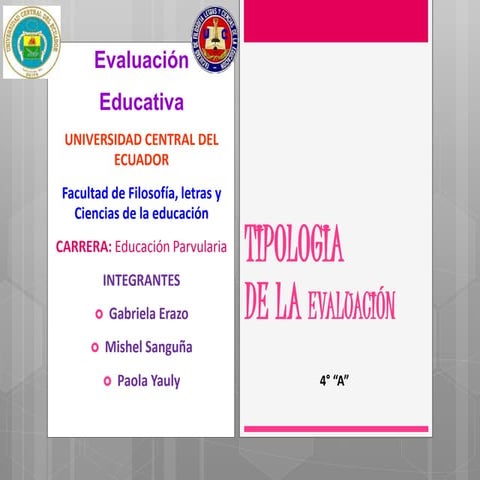 Tipologia de la evaluacion