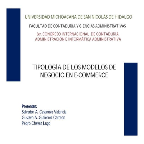 Tipología de los modelos de negocio en E-commerce