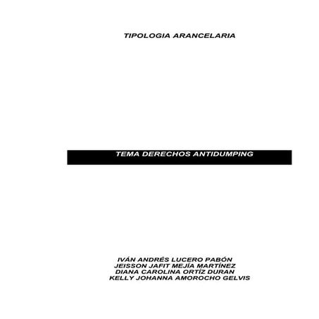  Antidumping en Colombia