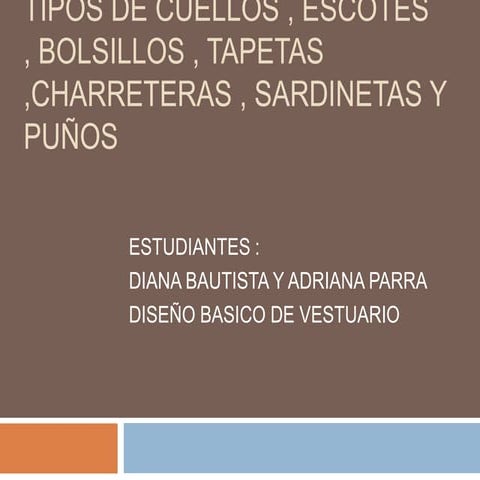 Tipologia de cuellos escotes y bolsillos