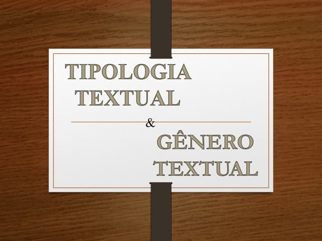 Tipologia e gênero textual