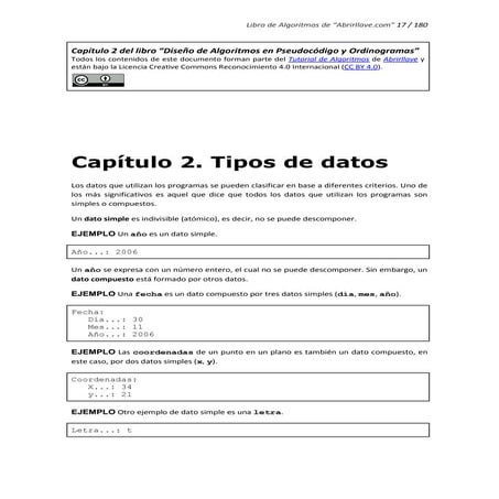 Tipos de datos en pseudocódigo