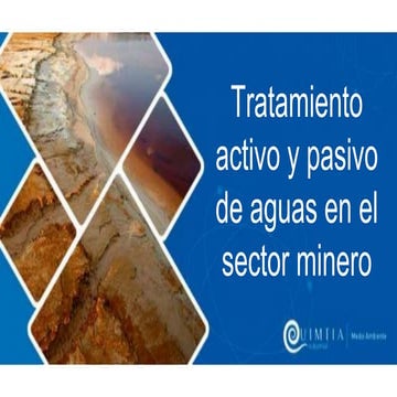Tratamiento activo y pasivo de aguas en el sector minero