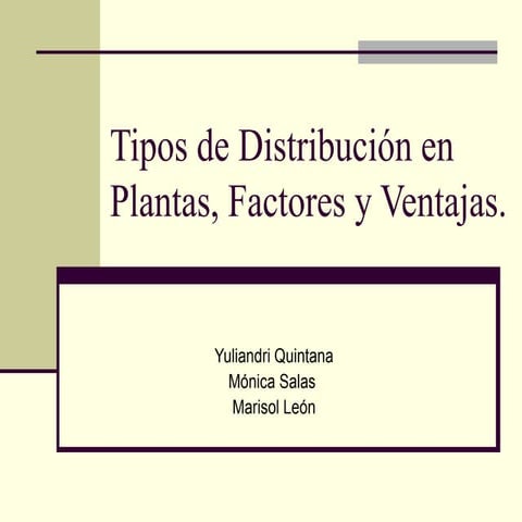 Tipos De distribucion en plantas, factores y ventajas.