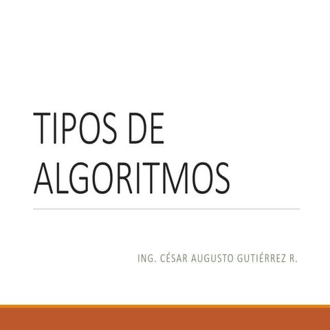 Tipos de algoritmos