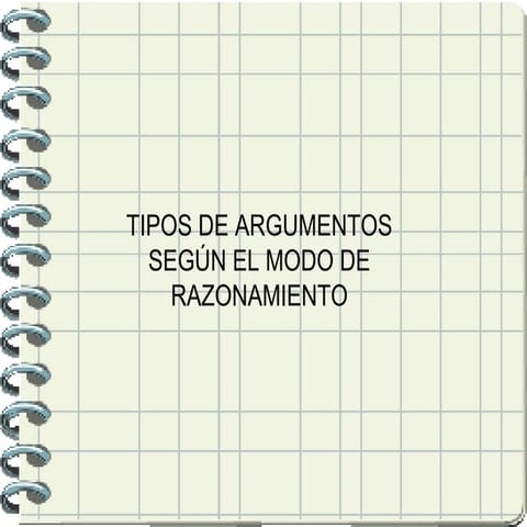 Tipos de argumentos seg+¦n el modo de razonamiento