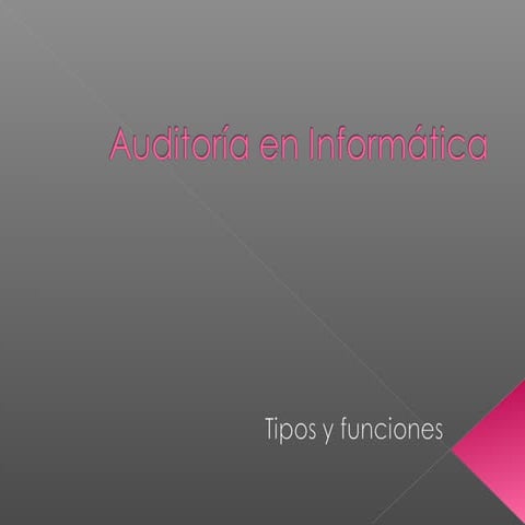 Tipos de auditoria en  8