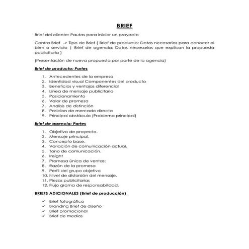 Tipos de brief | PDF