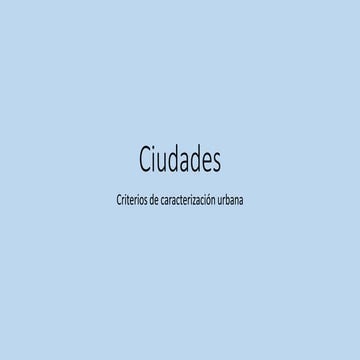 Tipos de ciudades