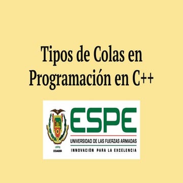 Tipos de Colas en Programación en C++ - Presentación | PPTX
