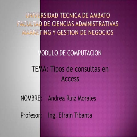 Tipos de consultas en access