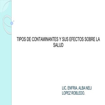 Tipos de contaminantes