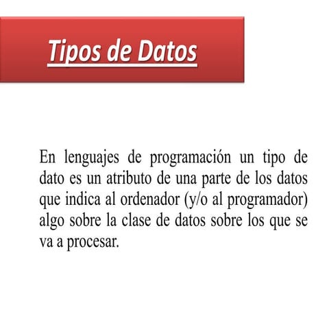 Tipos de datos en programacion