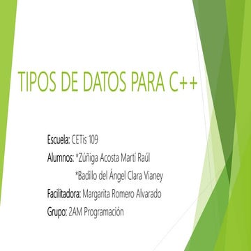 Tipos de datos para C++