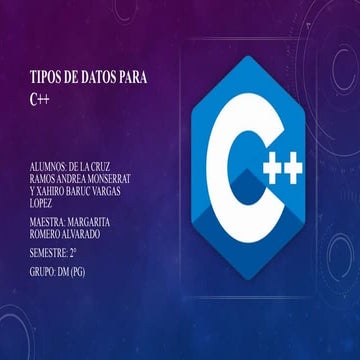 Tipos de Datos en C++ | PPT