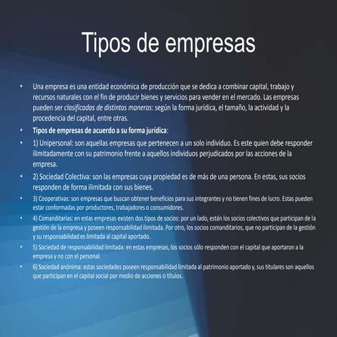 Tipos de Sociedades y Empresas | DOCX