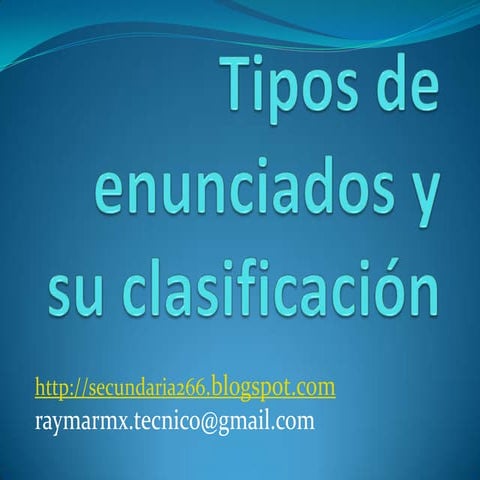 Tipos de enunciados y su clasificación