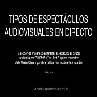Tipos de espectáculo VJ