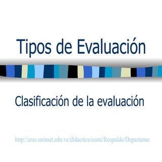 Tipos de evaluacion