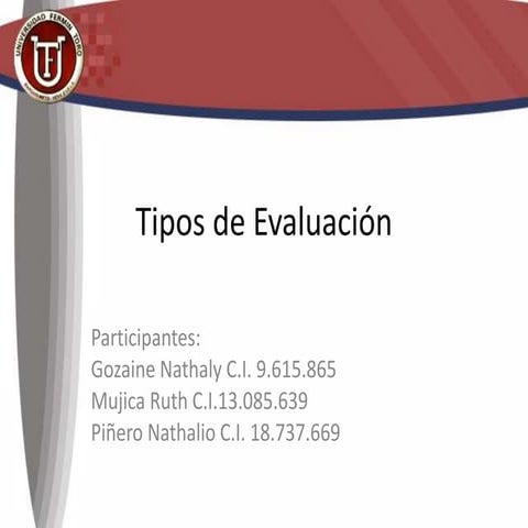 Tipos de evaluación 