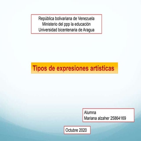 Tipos de expresiones artisticas