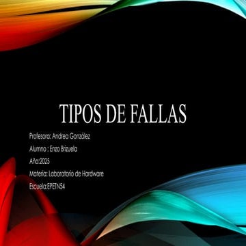 Documento De Hardware Tipos De Fallas Pptx