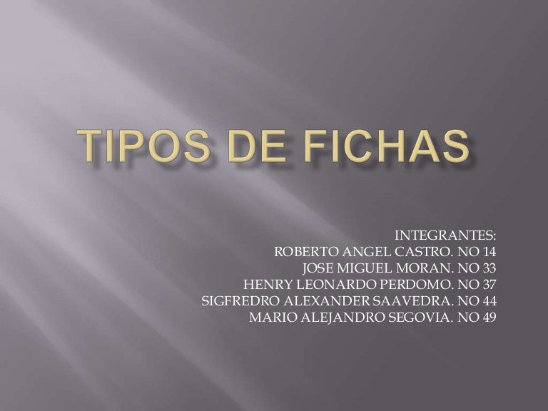 Tipos De Fichas