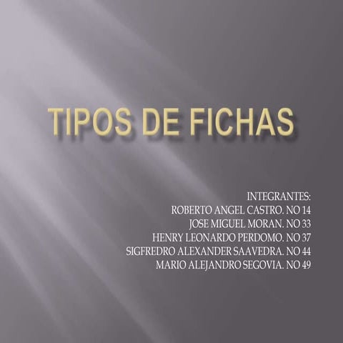 Tipos de fichas