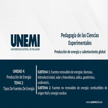 TIPOS DE FUENTES DE ENERGIA-Produccion de energia