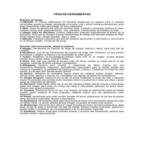 Tipos de herramientas