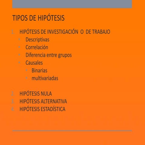 Tipos de hipótesis