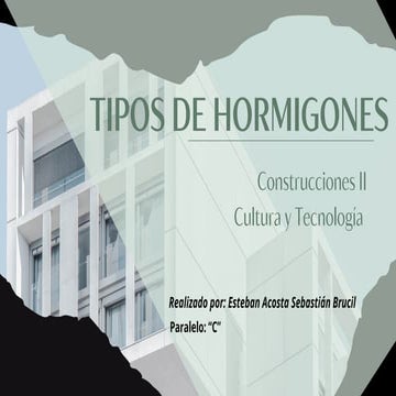 TIPOS DE HORMIGONES ARQUITECTURA CONSTRUCCIONES