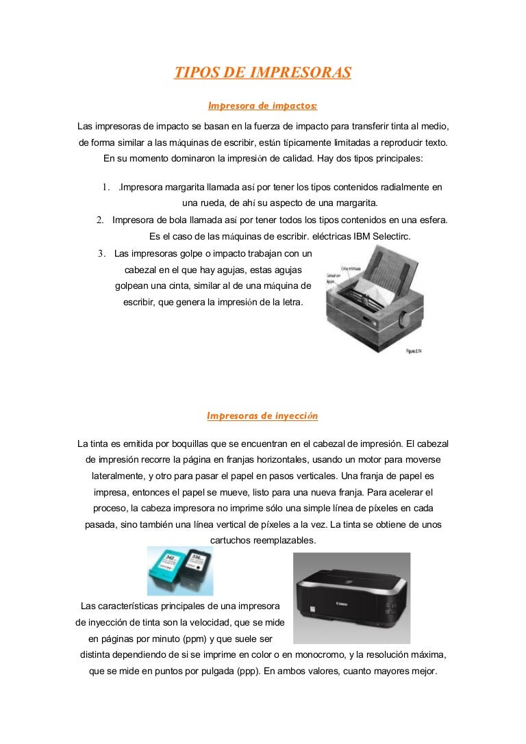 Tipos de impresoras