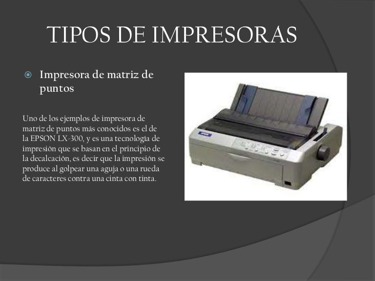 Tipos de impresoras