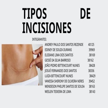 TIPOS DE INCISION UNIVERSIDAD AMAZONICA DE PANDO | PPTX