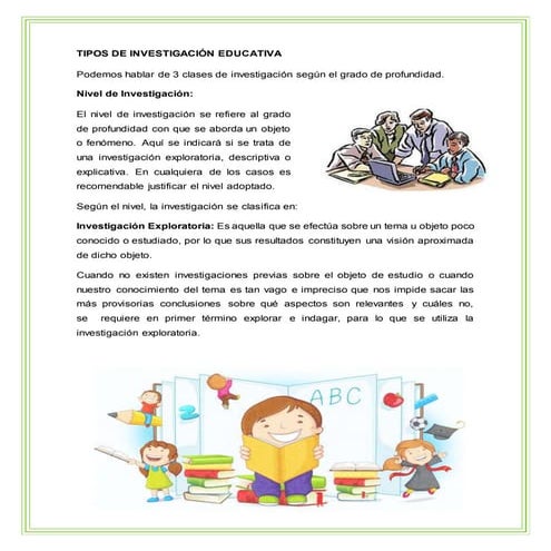 Tipos de investigación educativa
