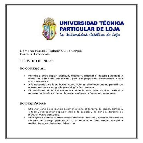 Tipos de licencias