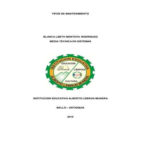 Tipos de mantenimiento