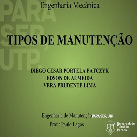 Tipos de manutenção
