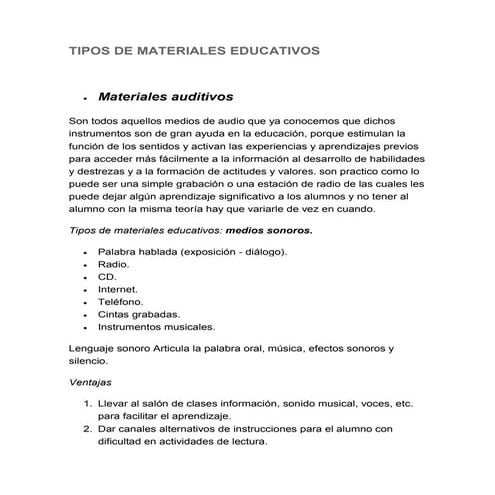 tipos de materiales educativos