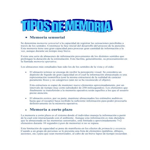 Tipos de memoria