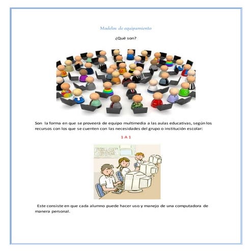 Tipos de modelos de equipamiento