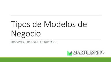 Tipos de modelos de negocio