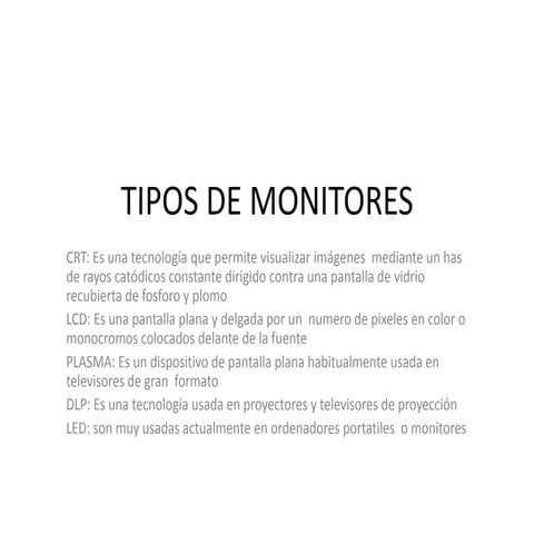 Tipos de monitores