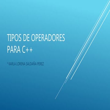 Tipos de operadores para c++ | PPTX