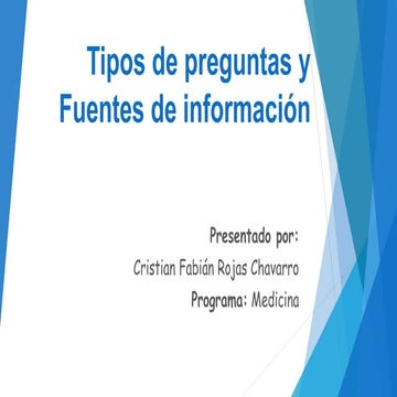 Tipos de preguntas y fuentes de información