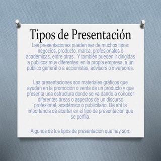 EJERCICIO 5(TIPOS DE PRESENTACIONES)