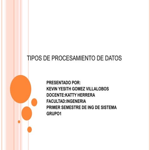 Tipos de procesamiento de datos
