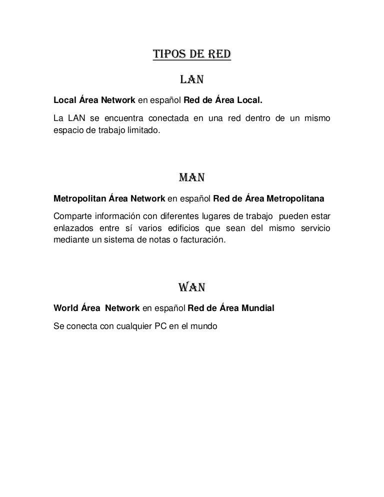 Tipos de redes.