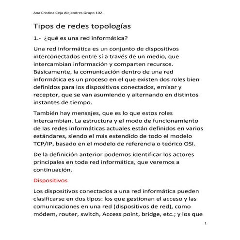 Tipos de redes topologías 